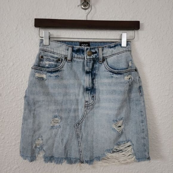 Urban Outfitters Dresses & Skirts - BDG x Urban Outfitters Distressed Denim Light Wash Mini Skirt Size XS
